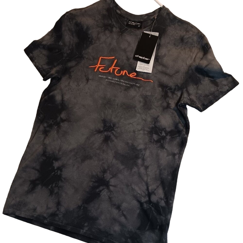 Chapter Thermal Tee Men Medium Gray All Over Tye-Dyed Embroidered Future Area 62